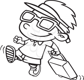 Royalty Free Clipart Image of a Kid Traveling