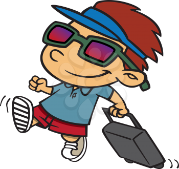 Royalty Free Clipart Image of a Kid Traveling