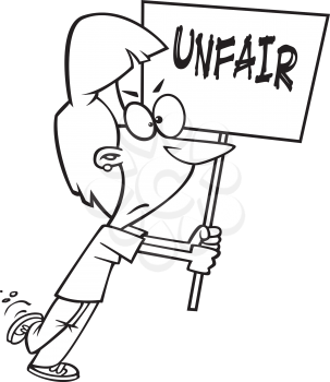 Royalty Free Clipart Image of a Female Protesting