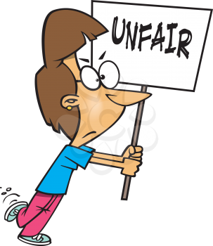 Royalty Free Clipart Image of a Female Protesting