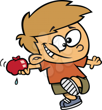 Royalty Free Clipart Image of a Boy Throwing a Water Balloon 