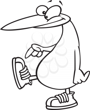 Royalty Free Clipart Image of a Penguin With Shoes