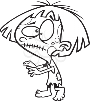 Royalty Free Clipart Image of a Zombie Child