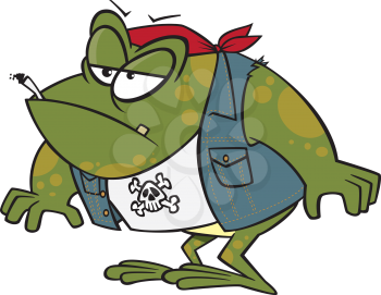 Royalty Free Clipart Image of a Bad Frog