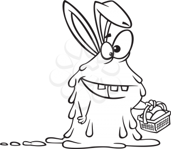 Royalty Free Clipart Image of an Easter Bunny Disguised as a Monster
