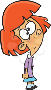 Royalty Free Clipart Image of a Little Redhead
