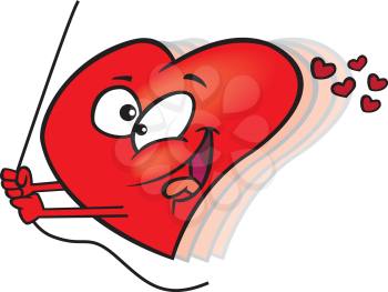 Royalty Free Clipart Image of a Heart Swinging