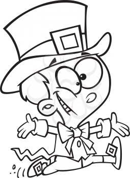Royalty Free Clipart Image of a Kid Leprechaun