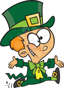 Royalty Free Clipart Image of a Little Leprechaun