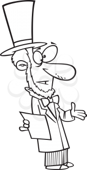 Royalty Free Clipart Image of a Cartoon Abe Lincoln