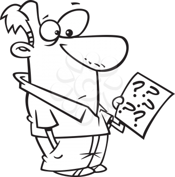 Royalty Free Clipart Image of a Man With a Questionnaire