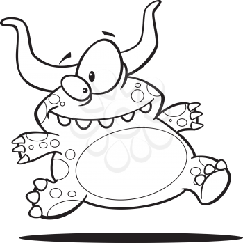 Royalty Free Clipart Image of a Running Monster