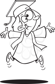 Royalty Free Clipart Image of a Happy Graduate