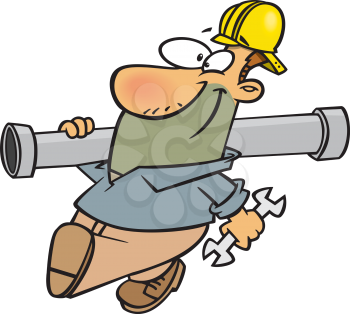 Royalty Free Clipart Image of a Pipe Fitter