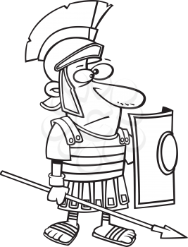 Royalty Free Clipart Image of a Roman Soldier