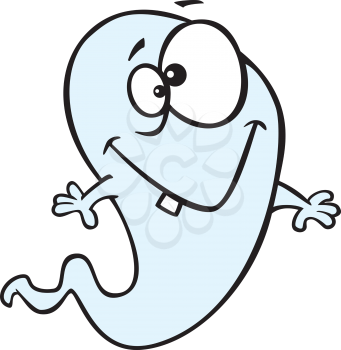 Royalty Free Clipart Image of a Happy Ghost