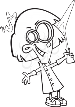 Royalty Free Clipart Image of a Mad Scientist  