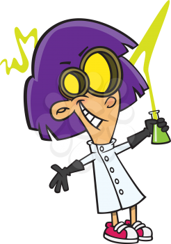 Royalty Free Clipart Image of a Mad Scientist  