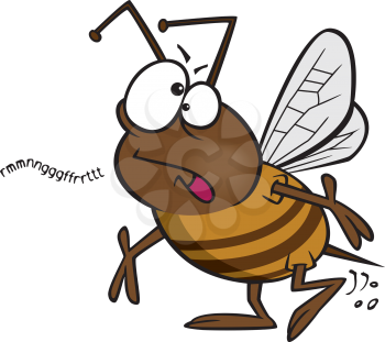 Royalty Free Clipart Image of a Bee Mumbling