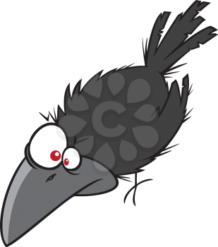Royalty Free Clipart Image of a Crow Stooping