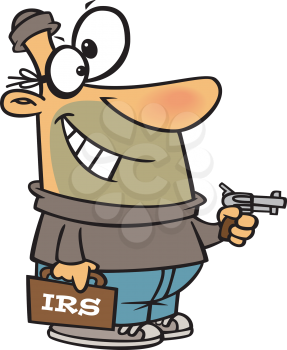 Royalty Free Clipart Image of a Man with a Gun
