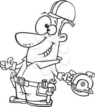Royalty Free Clipart Image of a Man with Tools
