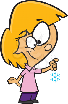 Royalty Free Clipart Image of a Girl With a Decorative Snowflake