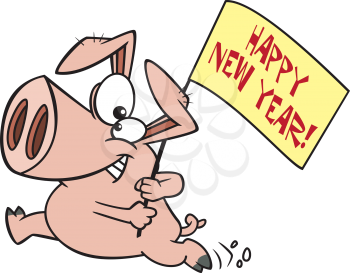 Royalty Free Clipart Image of a New Year Pig