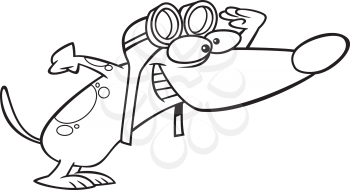 Royalty Free Clipart Image of a Dog as a Pilot