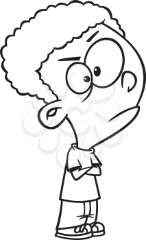 Royalty Free Clipart Image of a Boy Pouting