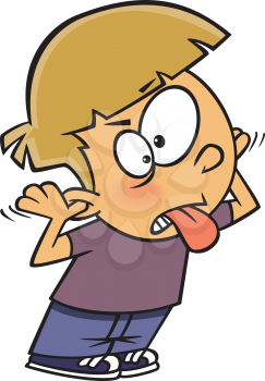 Royalty Free Clipart Image of a Boy Sticking Out His Tongue