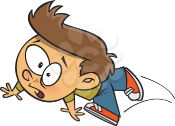 Royalty Free Clipart Image of a Boy Falling