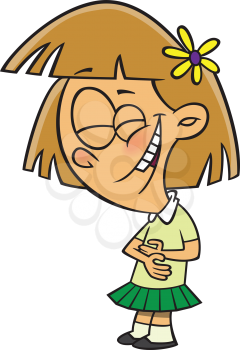 Royalty Free Clipart Image of a Laughing Girl