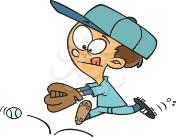Royalty Free Clipart Image of a Boy Playing Ball