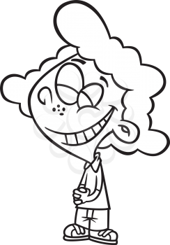 Royalty Free Clipart Image of a Smiling Girl