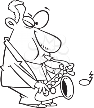 Royalty Free Clipart Image of a Sax Player