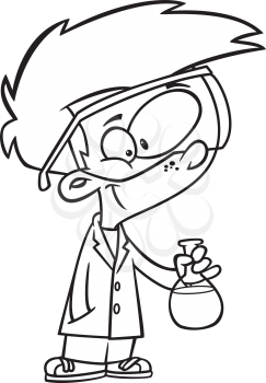 Royalty Free Clipart Image of a Scientist Boy