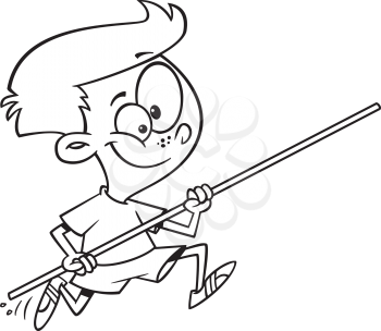 Royalty Free Clipart Image of a Pole Vaulter