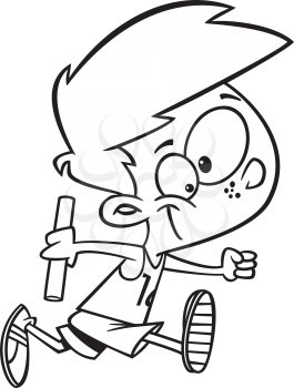 Royalty Free Clipart Image of a Boy in a Relay Race