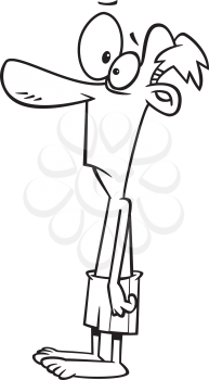 Royalty Free Clipart Image of a Skinny Man in a Swimsuit