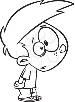 Royalty Free Clipart Image of a Boy Looking Dumbfounded