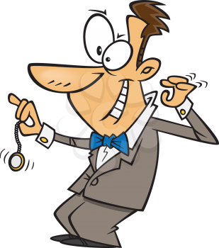 Royalty Free Clipart Image of a Man Holding a Stopwatch
