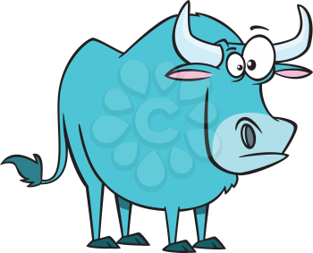 Royalty Free Clipart Image of a Blue Ox
