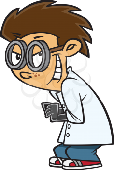 Royalty Free Clipart Image of a Mad Scientist Kid