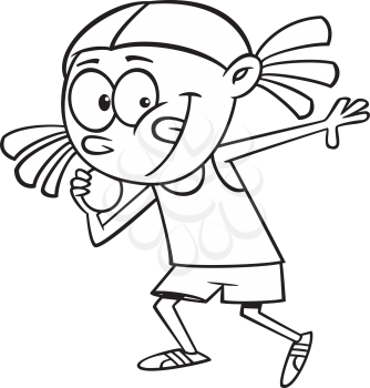 Royalty Free Clipart Image of a Girl Throwing a Shotput