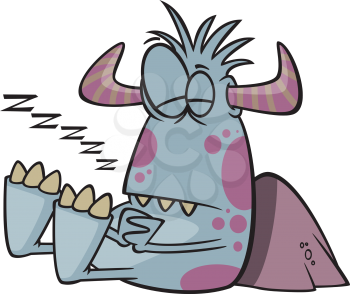 Royalty Free Clipart Image of a Sleeping Monster