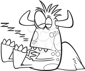 Royalty Free Clipart Image of a Sleeping Monster