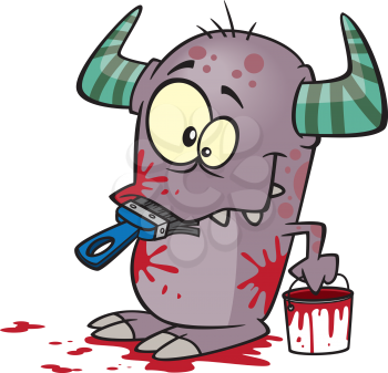 Royalty Free Clipart Image of a Monster Painting