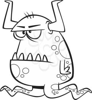 Royalty Free Clipart Image of a Grouchy Monster