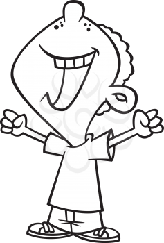 Royalty Free Clipart Image of a Happy Boy